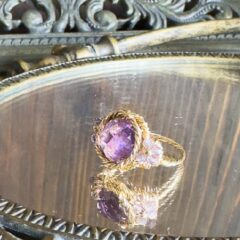 【アメジスト】ムラサキツユクサのリング14kgf