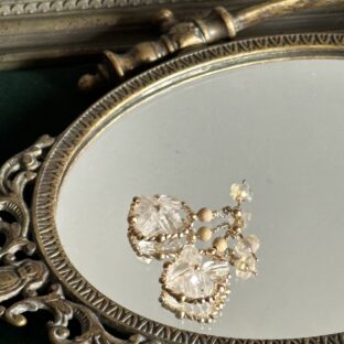 ダイヤモンド水晶】氷華ピアス14kgf | Plume de la Lune