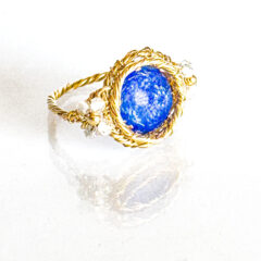 【ラピスラズリx水晶】星月夜のリング14kgf